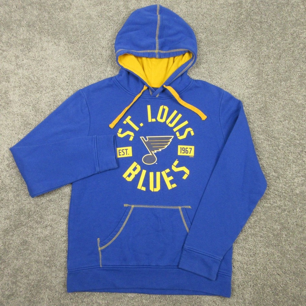 St Louis Blues Sweater Mens Medium Blue Hoodie Sweatshirt Fanatics NHL‎ Hockey